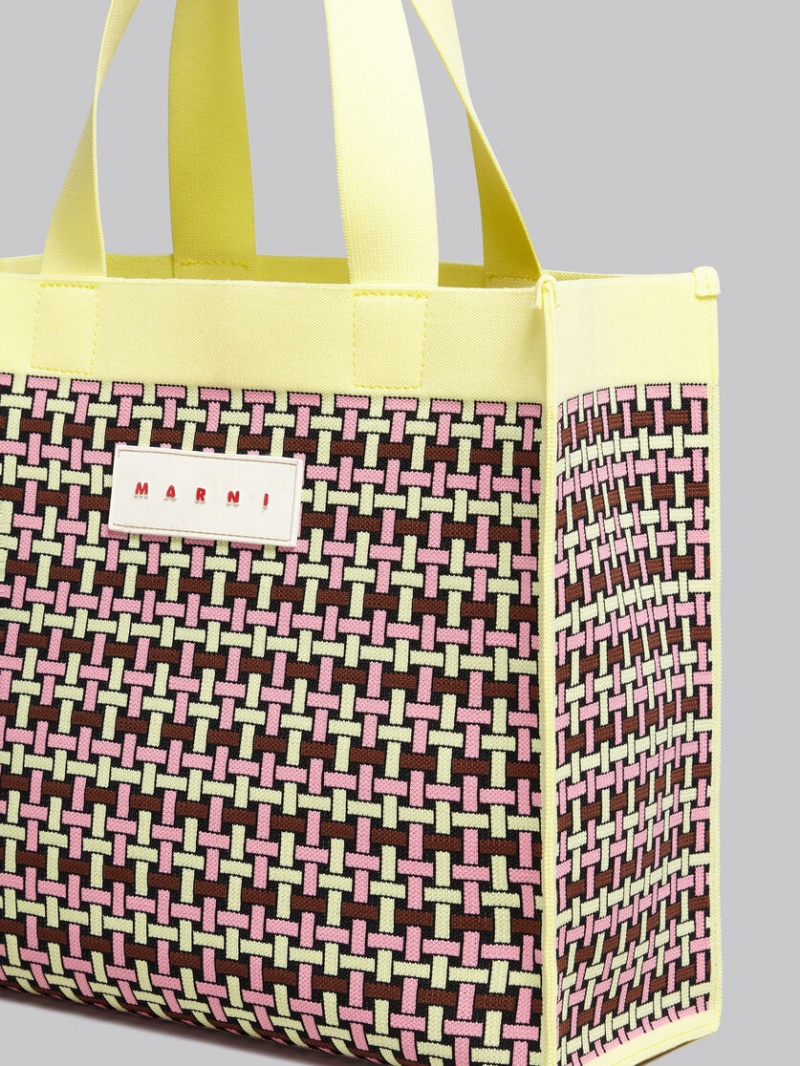 Marni Jacquard Shopping ανοιχτο κίτρινα καφε ροζ | BGRSD47651
