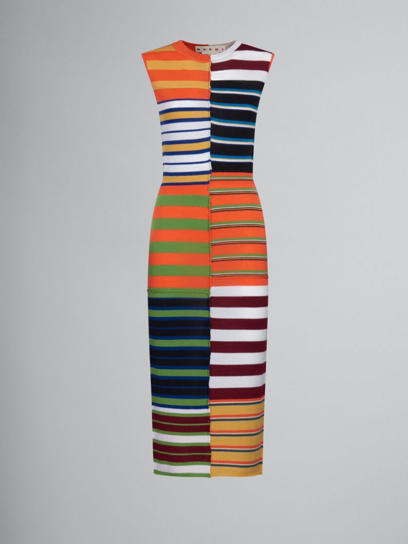 Marni Knit With Patchwork Stripes Colourful | GRQAV87275