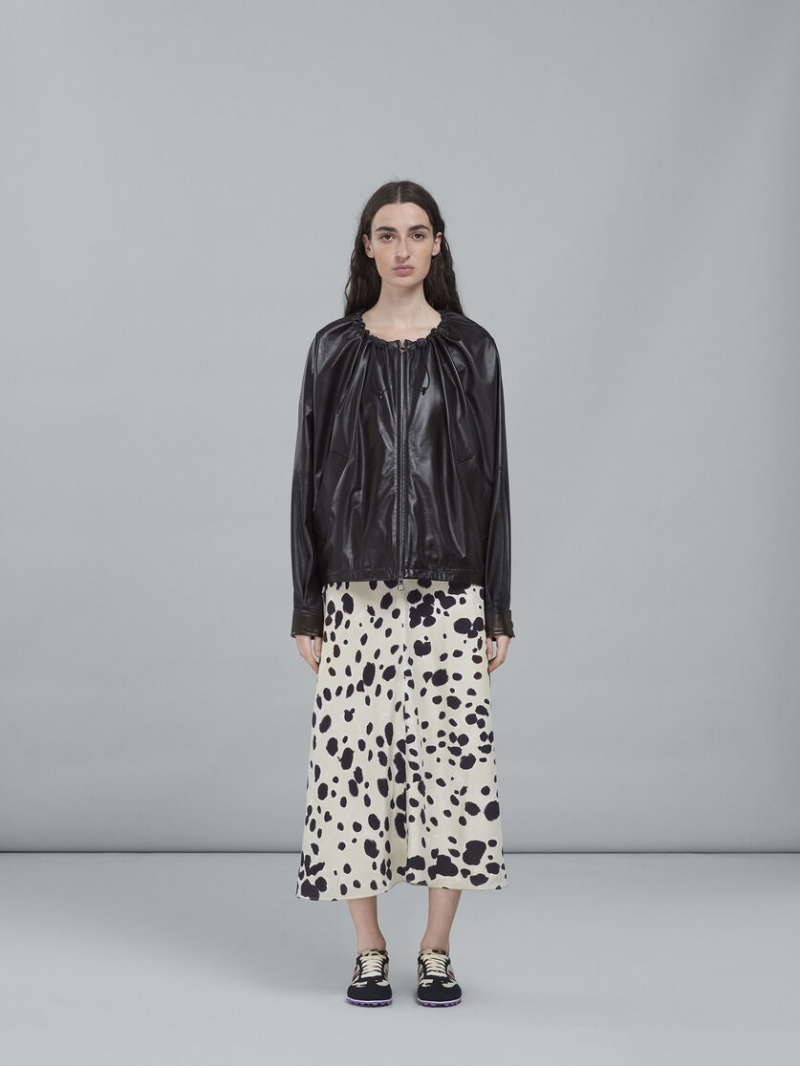 Marni Light Nappa δερματινα Cropped Jacket μαυρα | GRJBT75888