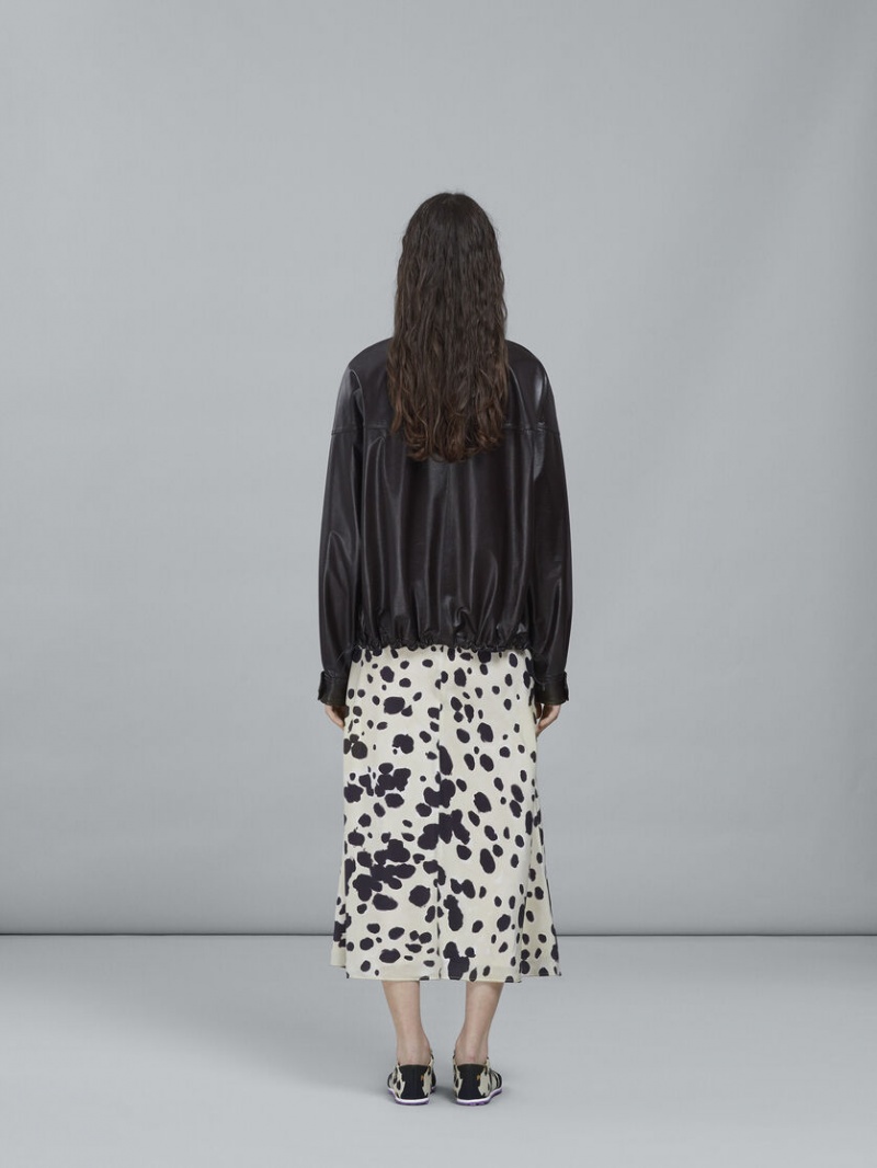 Marni Light Nappa δερματινα Cropped Jacket μαυρα | GRJBT75888