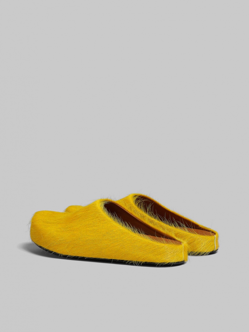 Marni Long Hair Calfskin Fussbett Sabot κίτρινα | BGRSD72030