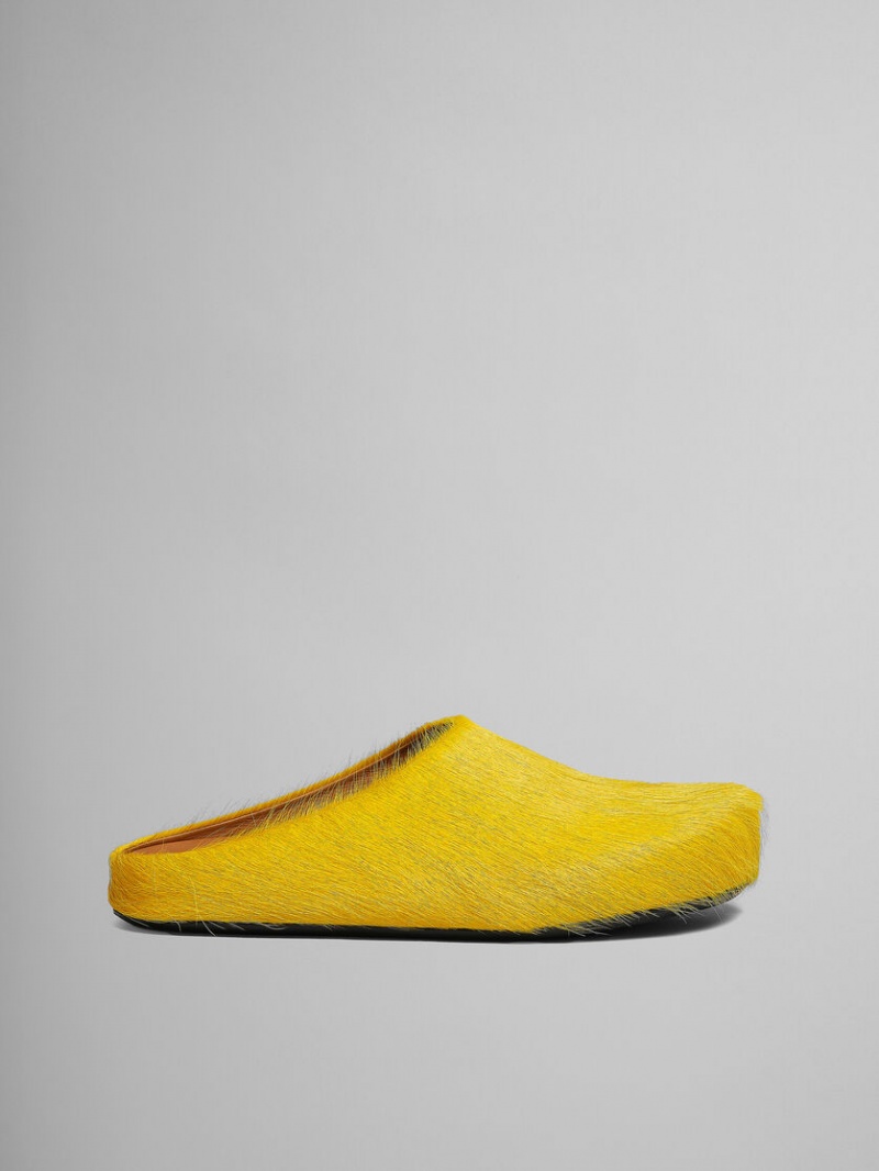 Marni Long Hair Calfskin Fussbett Sabot κίτρινα | BGRSD72030