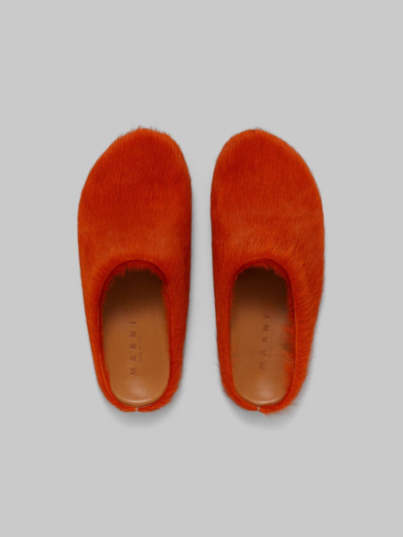 Marni Long Hair Calfskin Fussbett Sabot πορτοκαλι | EGRVG19796