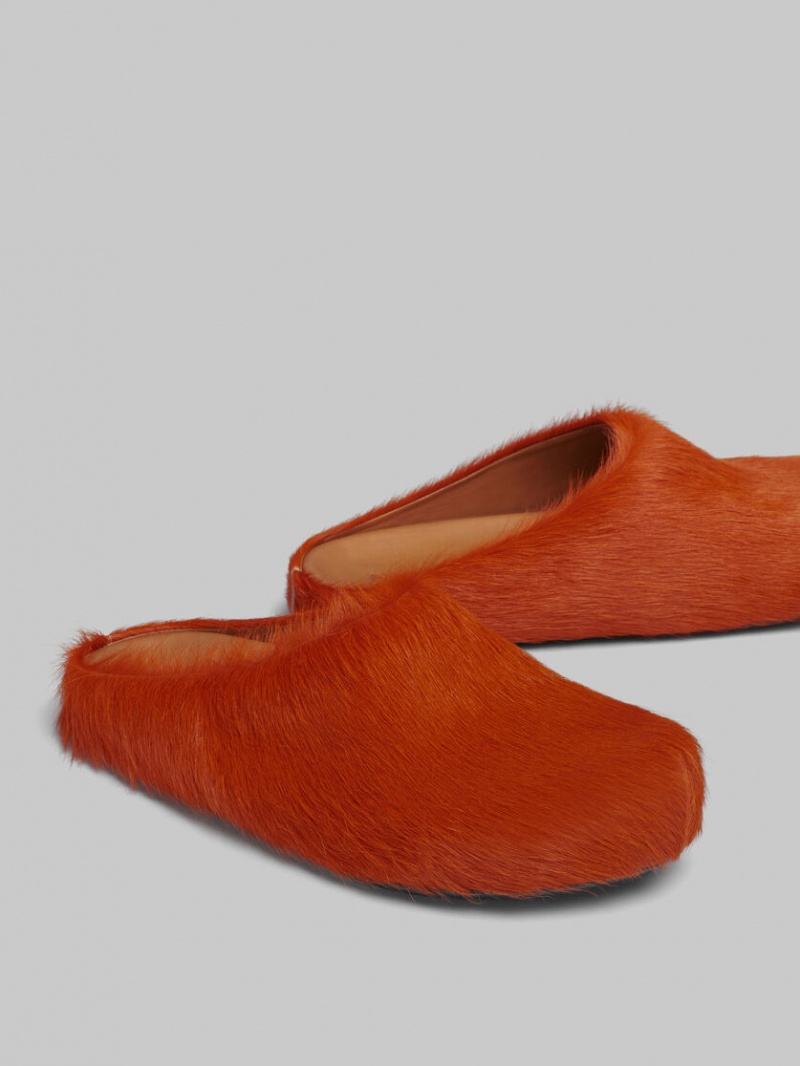 Marni Long Hair Calfskin Fussbett Sabot πορτοκαλι | EGRVG19796