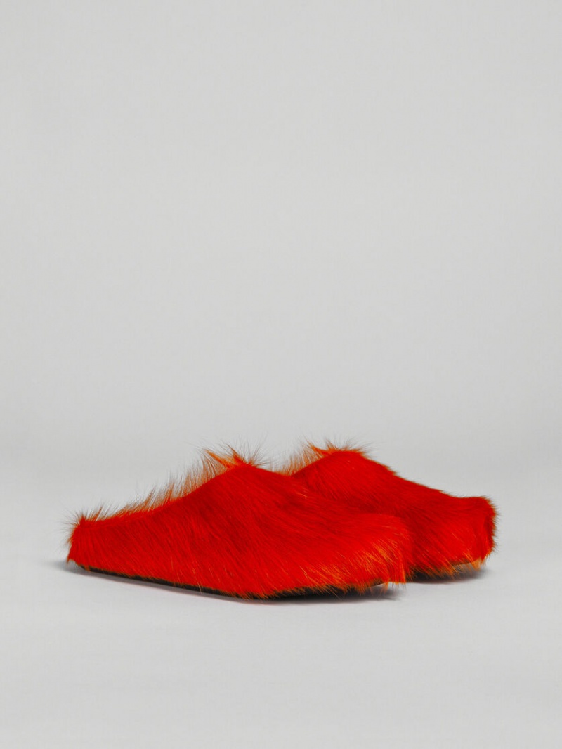 Marni Long Hair Calfskin Fussbett Sabot πορτοκαλι | LGRSX12248