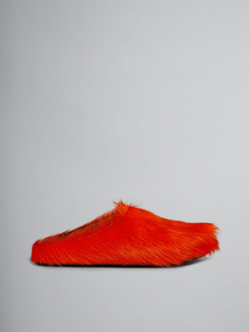 Marni Long Hair Calfskin Fussbett Sabot πορτοκαλι | LGRSX12248