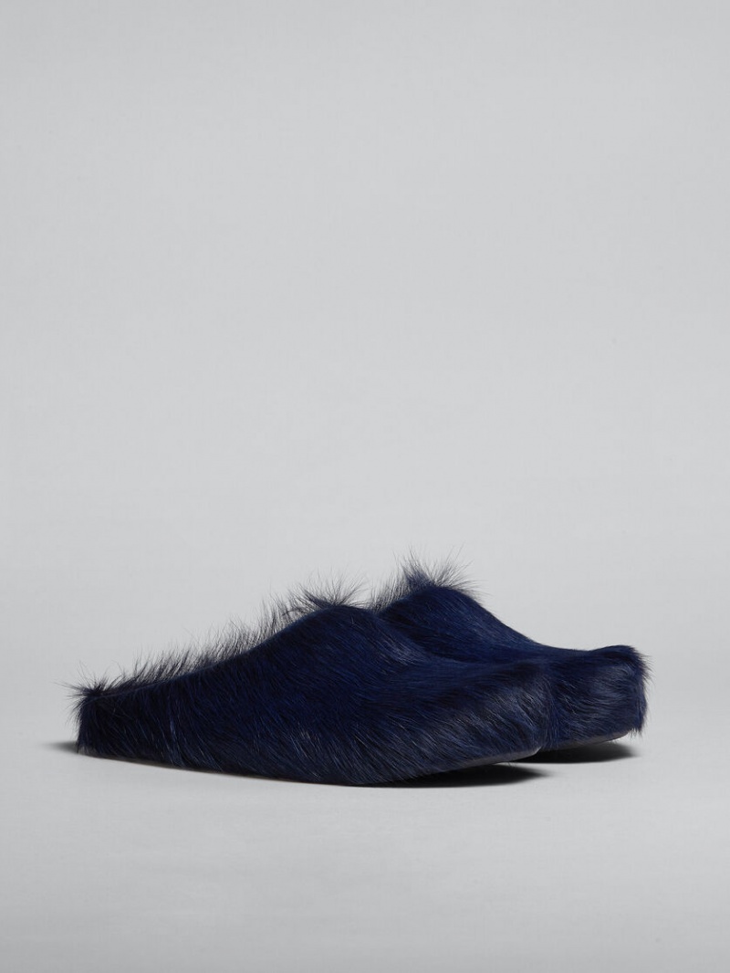 Marni Long Hair Calfskin Fussbett Sabot μαυρα | GRCIF28757