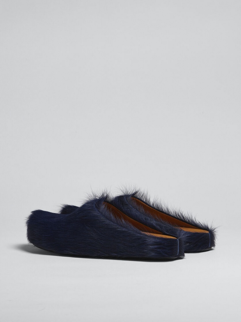 Marni Long Hair Calfskin Fussbett Sabot μαυρα | GRCIF28757