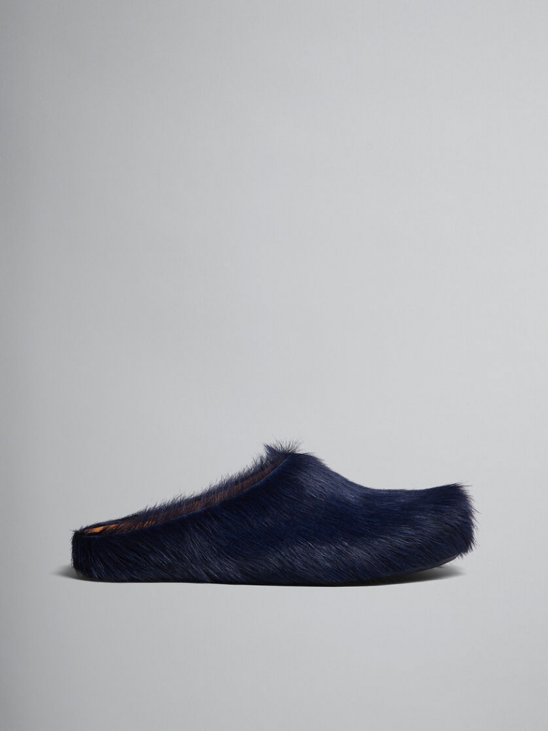 Marni Long Hair Calfskin Fussbett Sabot μαυρα | GRCIF28757