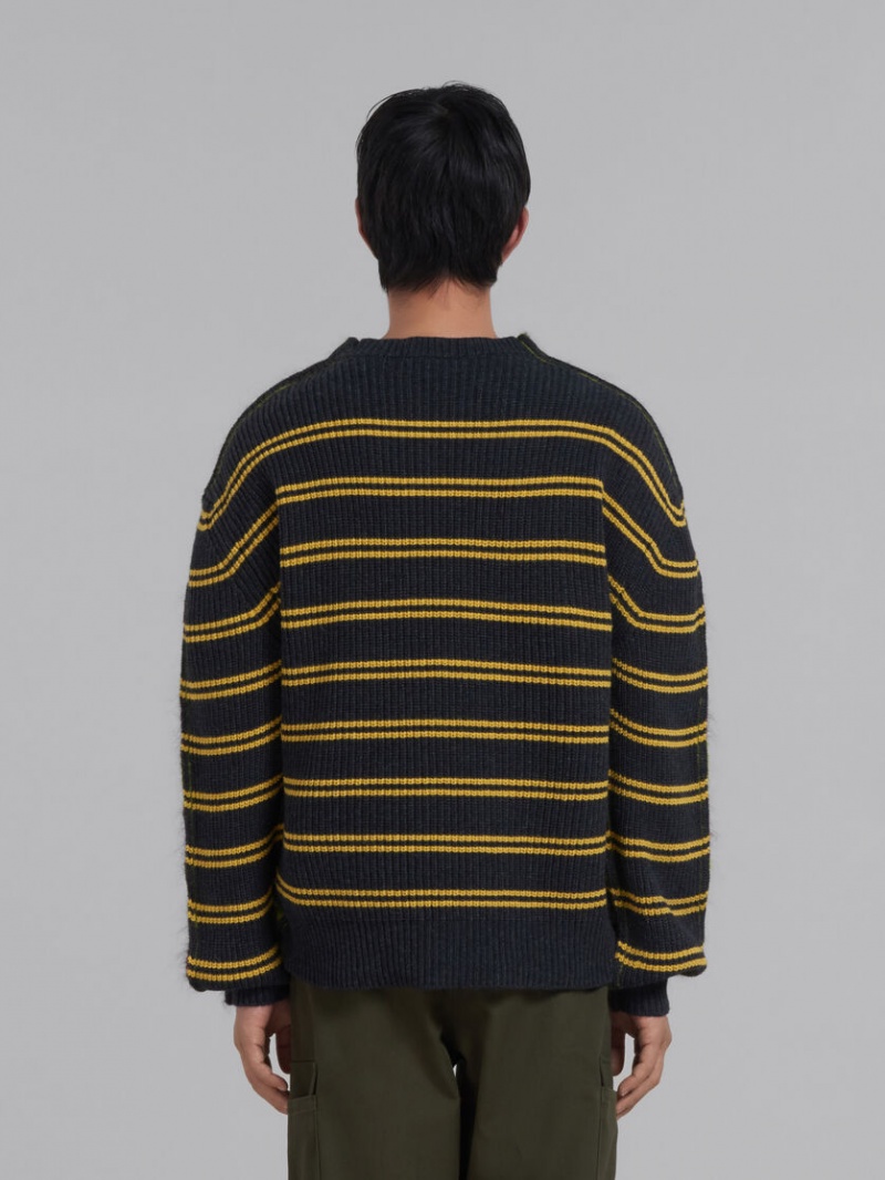 Marni Mohair And Μαλλί πουλοβερ With Multicolour Stripes καφε πρασινο | GRJZR74557