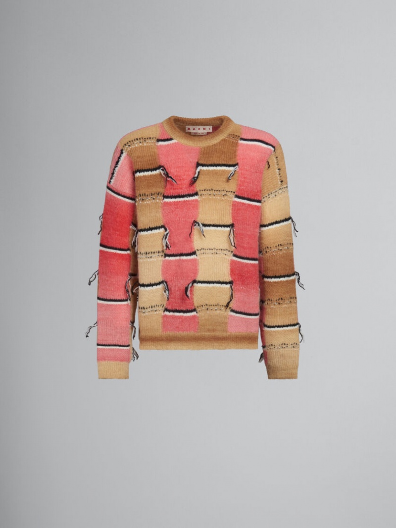Marni Mohair Jumper With Intarsia Motif καφε | EGRVG57401