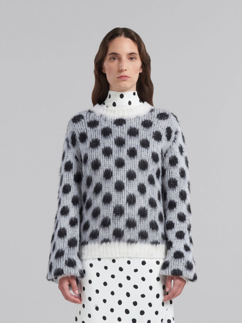 Marni Mohair Jumper With Polka Dots ασπρα | ZGRMJ61973