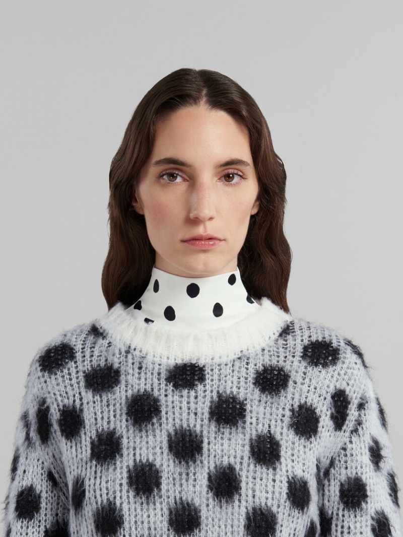 Marni Mohair Jumper With Polka Dots ασπρα | ZGRMJ61973