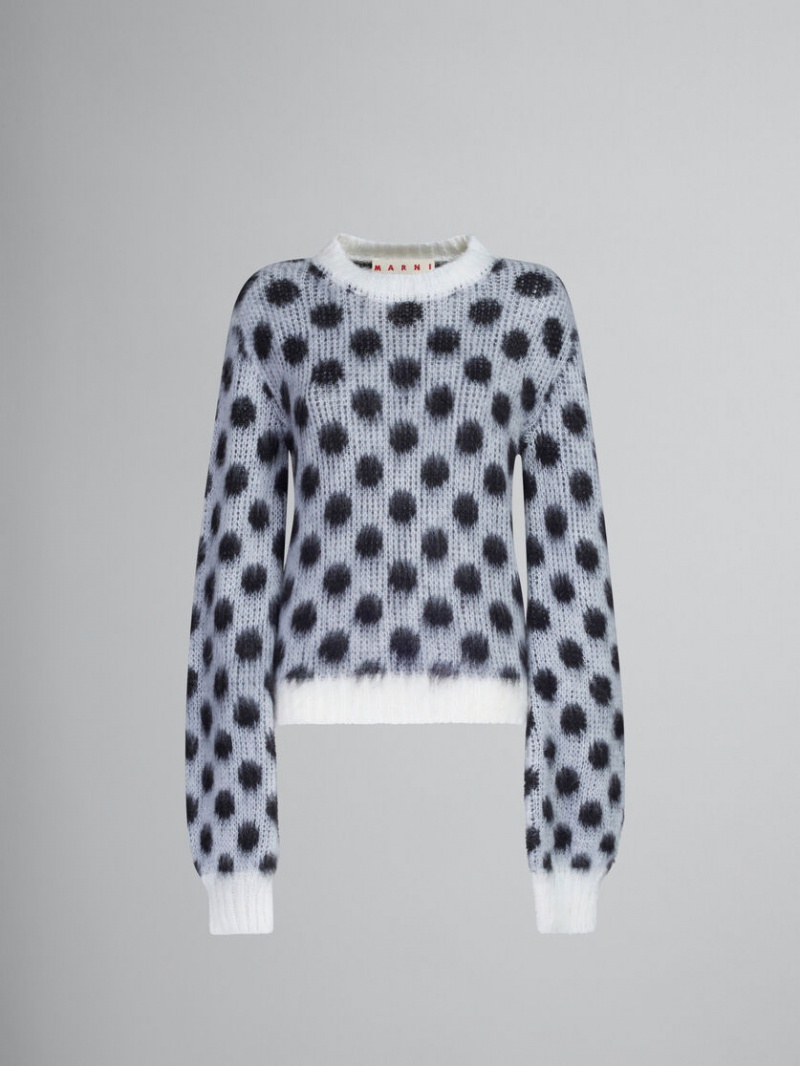 Marni Mohair Jumper With Polka Dots ασπρα | ZGRMJ61973