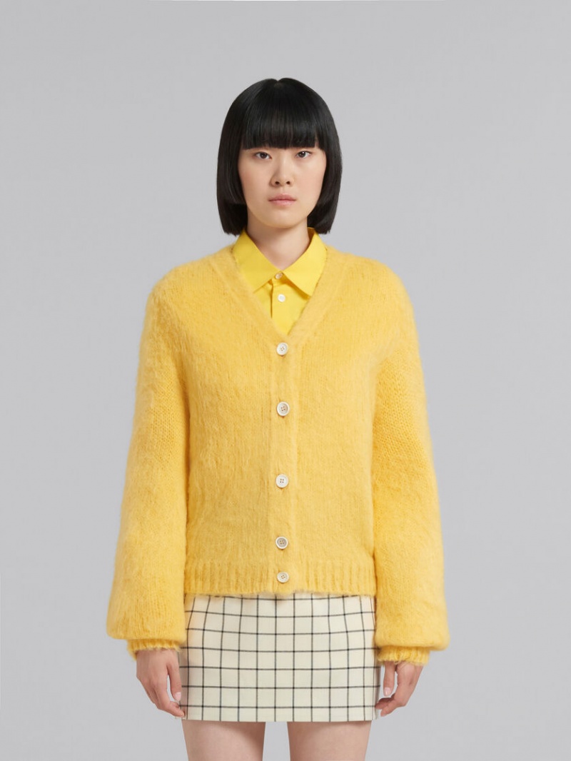 Marni Mohair V-neck Cardigan κίτρινα | TGRPQ52087