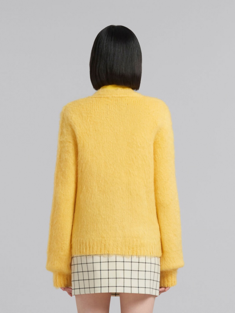 Marni Mohair V-neck Cardigan κίτρινα | TGRPQ52087