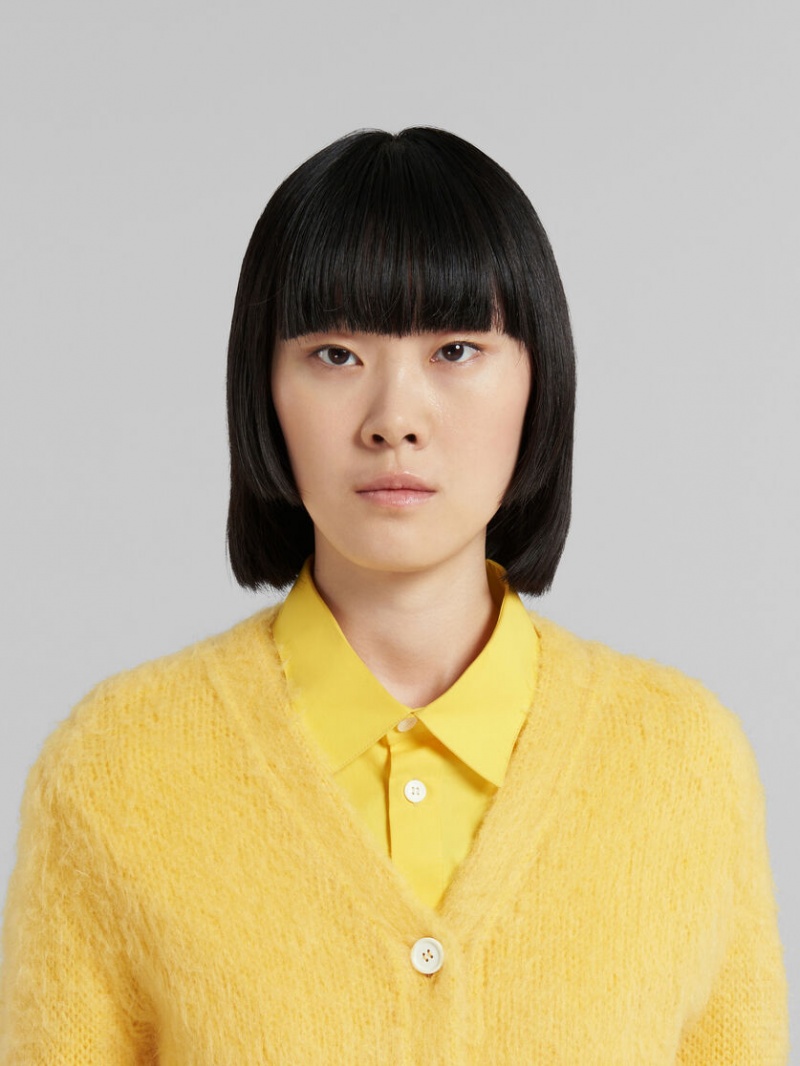 Marni Mohair V-neck Cardigan κίτρινα | TGRPQ52087