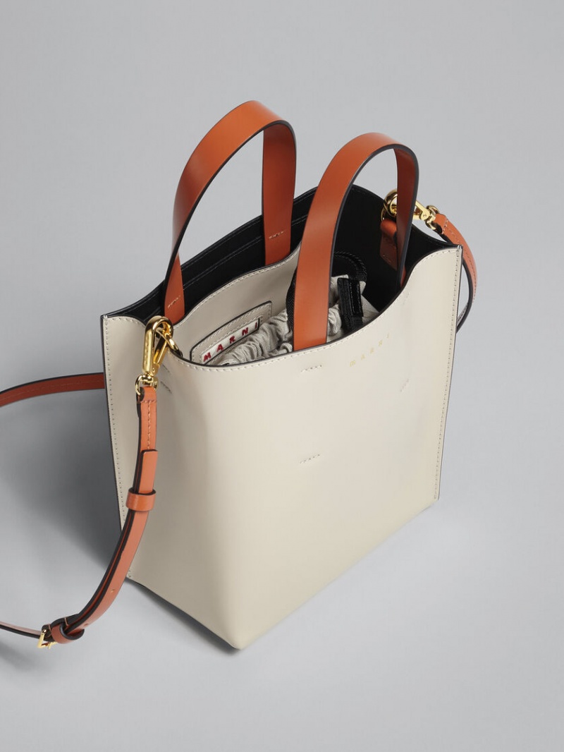 Marni Museo Bag Calfskin With Shoulder λουρακια ασπρα πρασινο | GRDYB39433