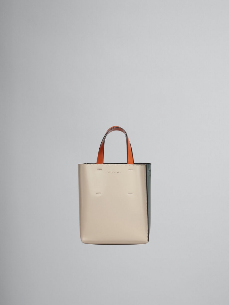 Marni Museo Bag Calfskin With Shoulder λουρακια ασπρα πρασινο | GRDYB39433