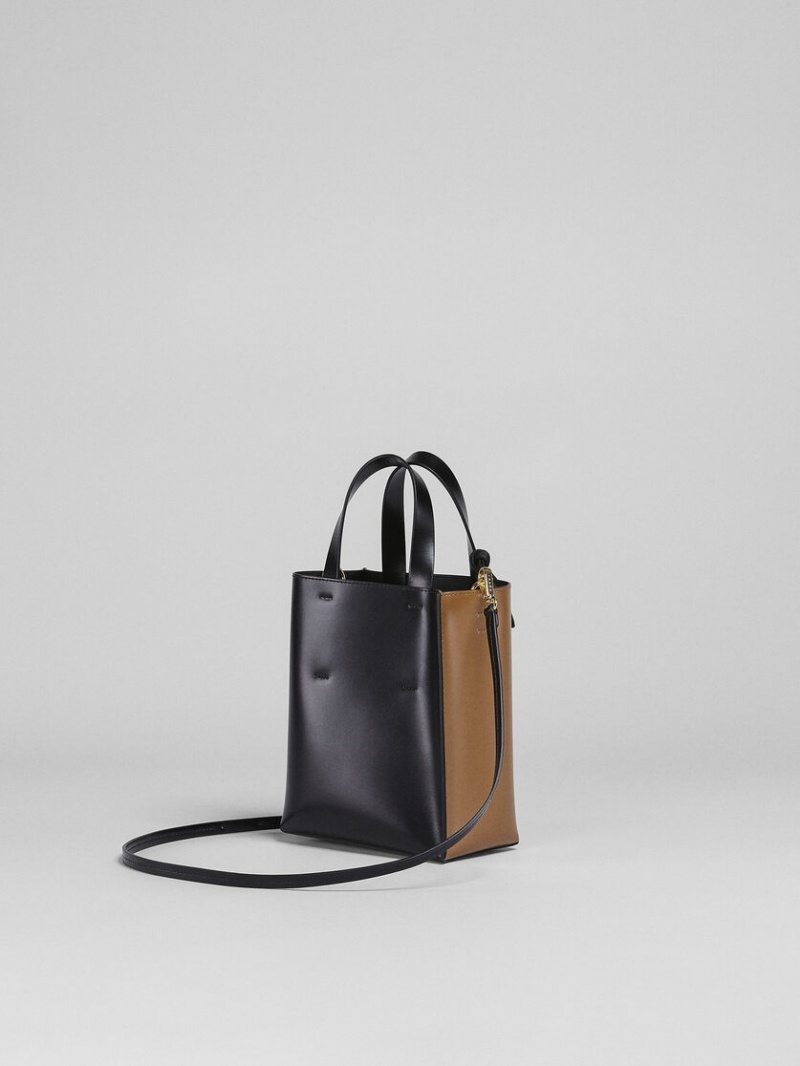 Marni Museo Mini Bag δερματινα μαυρα καφε | GREGJ68424