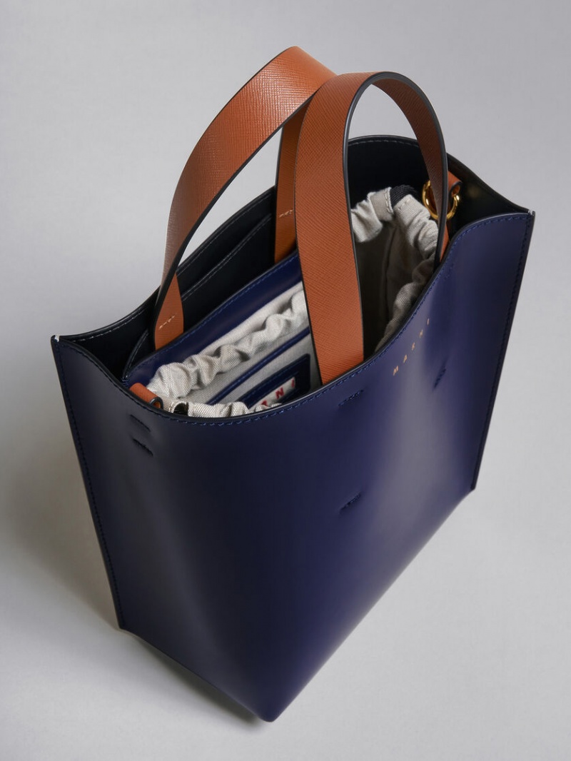 Marni Museo Mini Bag δερματινα μπλε ασπρα | UGRND50468