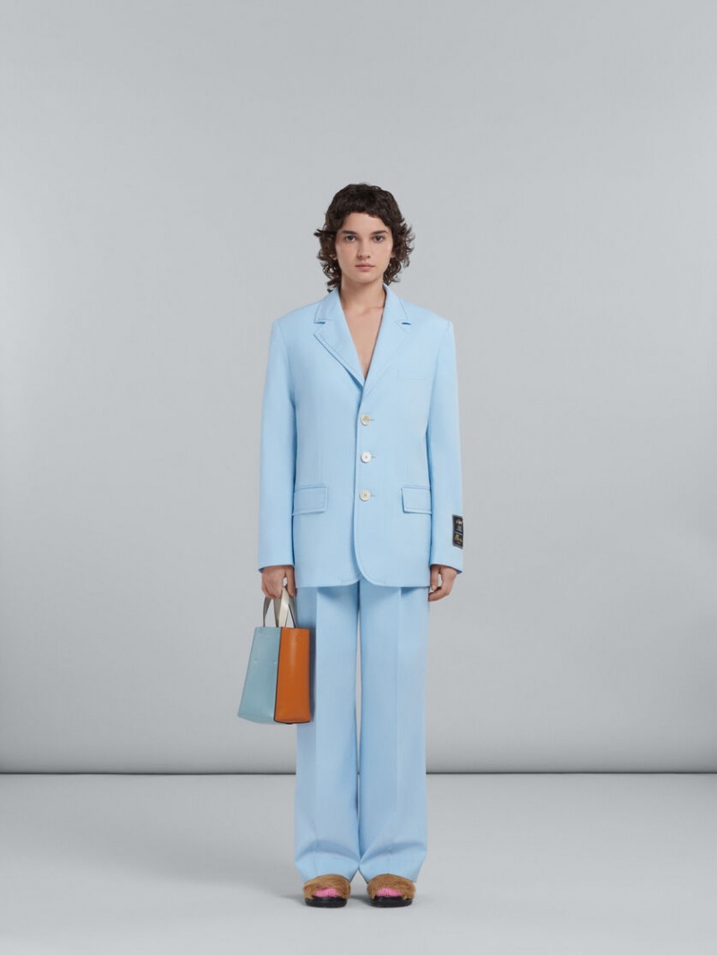 Marni Museo Mini Bag δερματινα ανοιχτο μπλε πορτοκαλι ασπρα | YGRGT33097