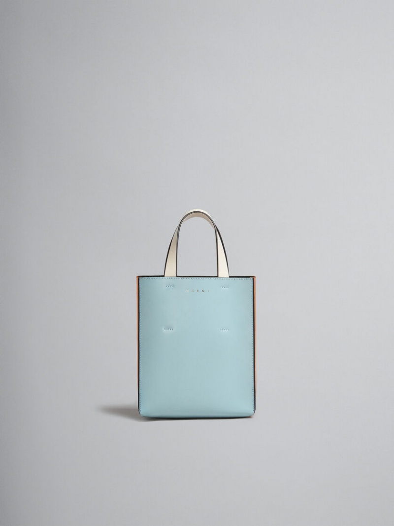 Marni Museo Mini Bag δερματινα ανοιχτο μπλε πορτοκαλι ασπρα | YGRGT33097