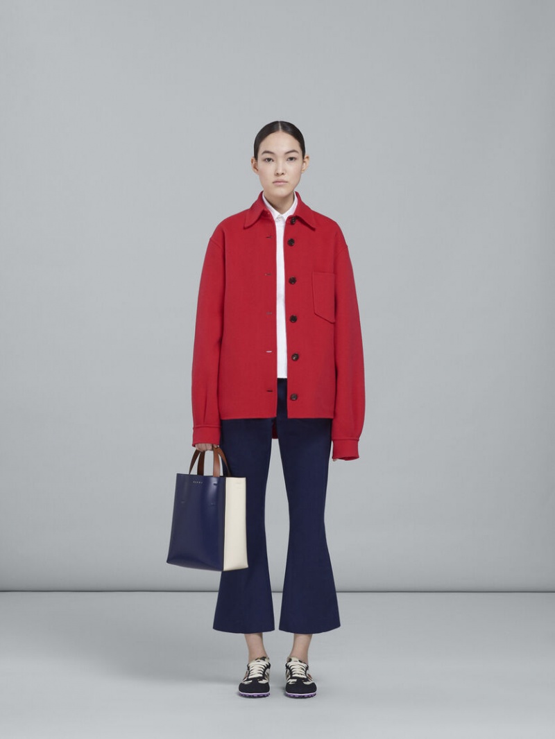 Marni Museo Small Bag δερματινα μπλε ασπρα | GRNZX37327