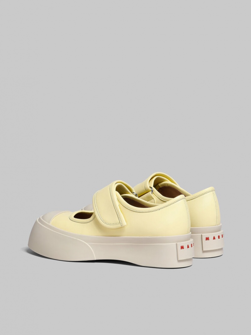 Marni Nappa δερματινα Mary Jane Sneaker ανοιχτο κίτρινα | FGRHY31905