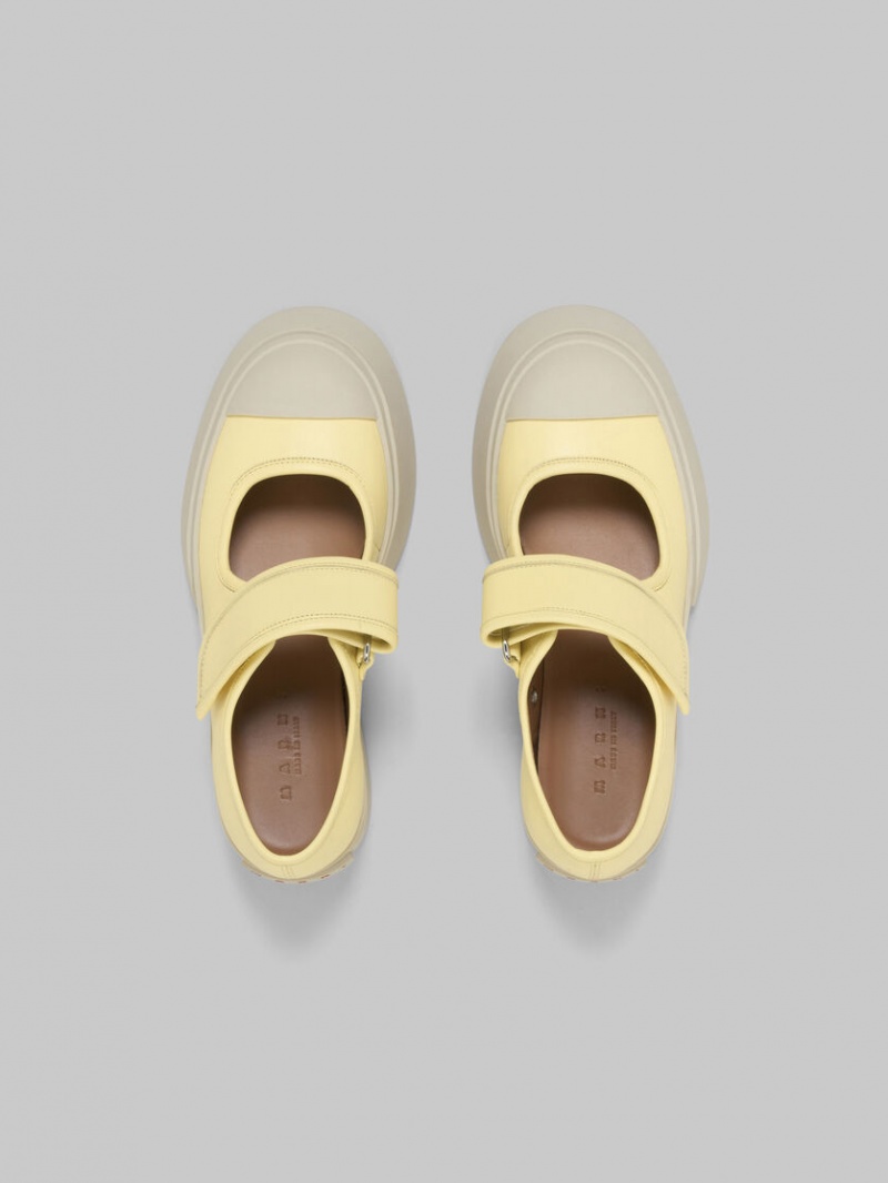 Marni Nappa δερματινα Mary Jane Sneaker ανοιχτο κίτρινα | FGRHY31905