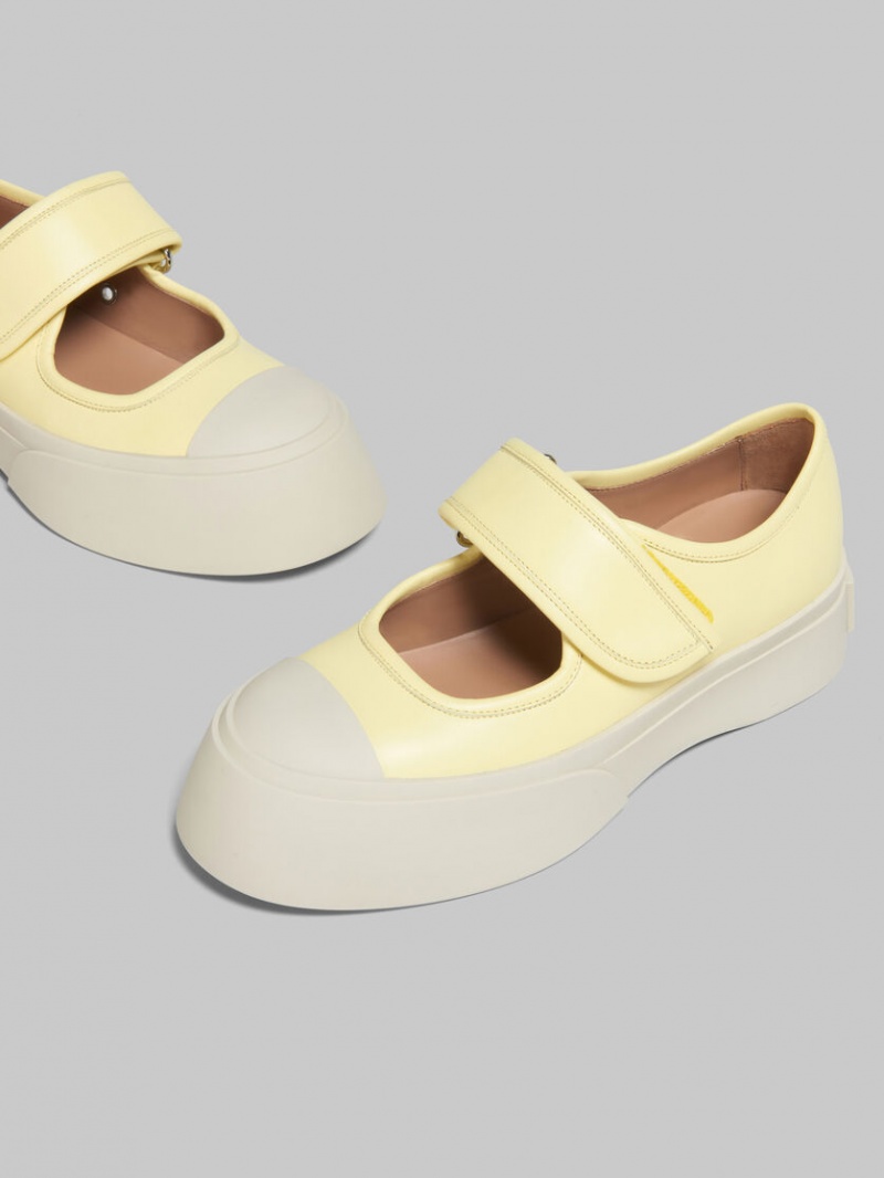 Marni Nappa δερματινα Mary Jane Sneaker ανοιχτο κίτρινα | FGRHY31905