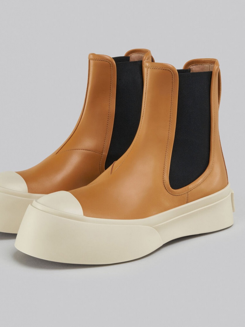 Marni Nappa δερματινα Pablo Chelsea Boot καφε | SGRVO32429