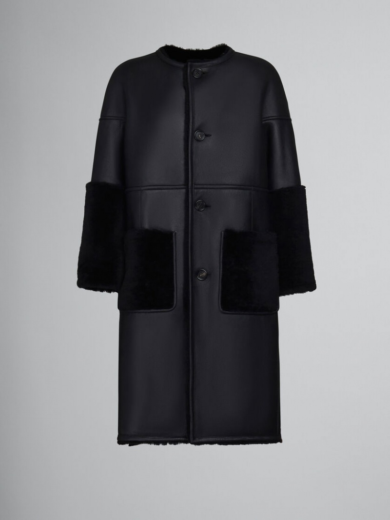 Marni Reversible Shearling Coat μαυρα | ZGRMJ98034