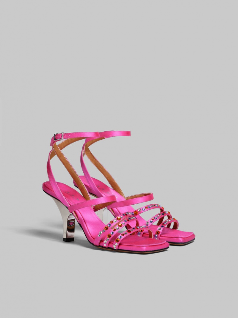 Marni Satin strappy Sandal φουξια | GGREC37319