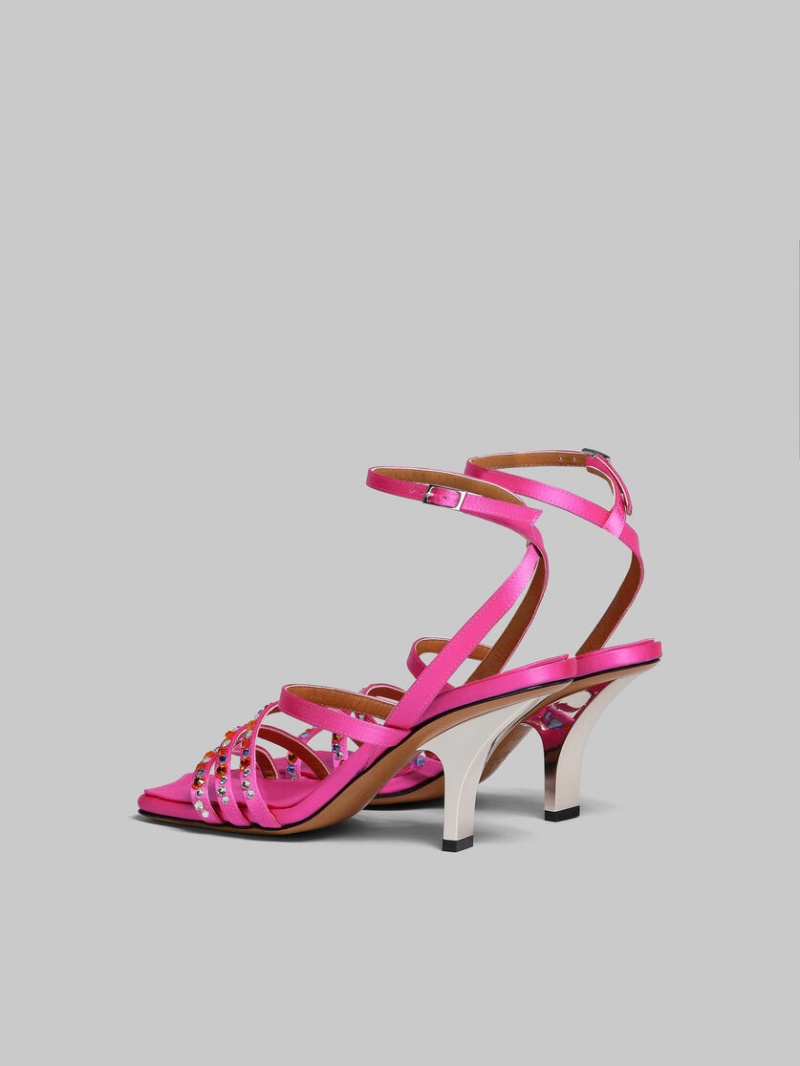 Marni Satin strappy Sandal φουξια | GGREC37319