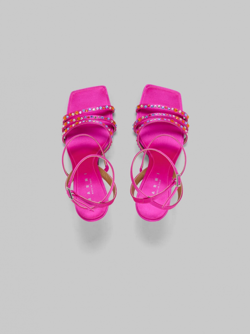 Marni Satin strappy Sandal φουξια | GGREC37319