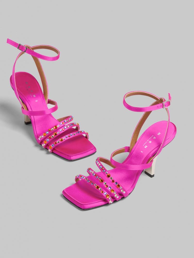 Marni Satin strappy Sandal φουξια | GGREC37319