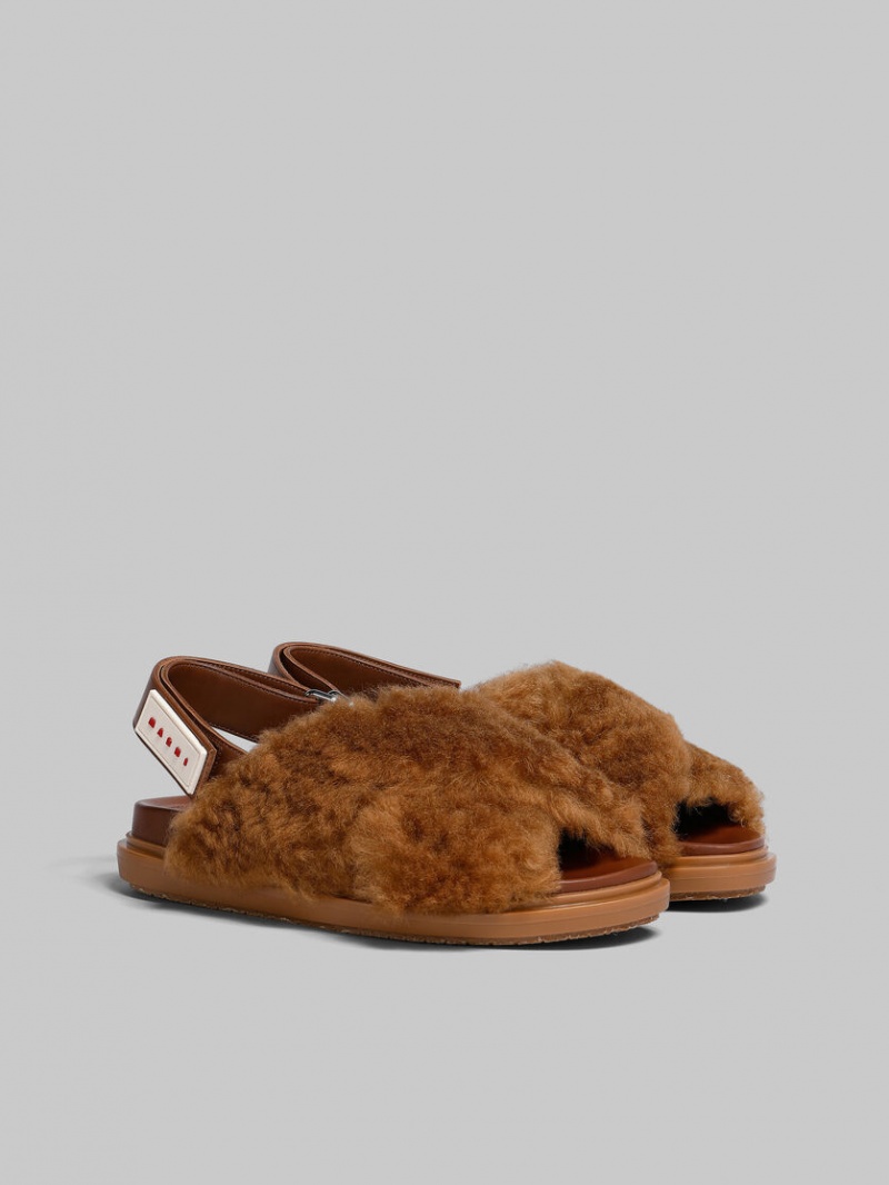 Marni Shearling Fussbett καφε | AGRWC97090
