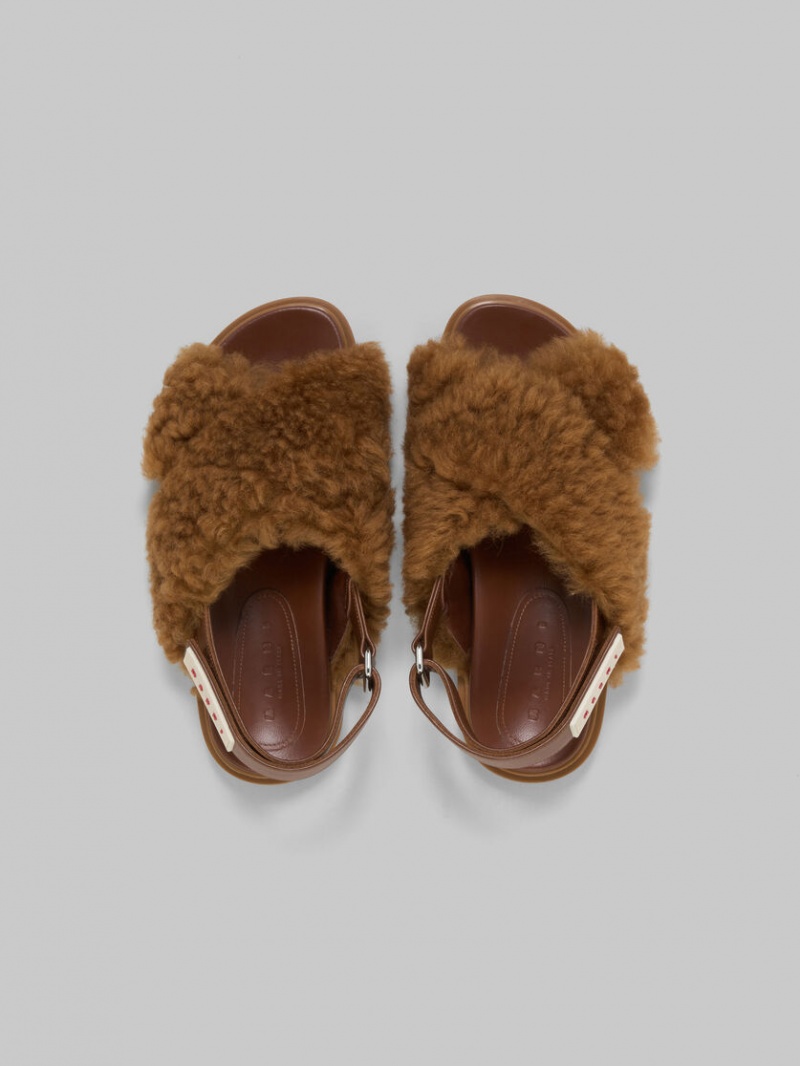 Marni Shearling Fussbett καφε | AGRWC97090