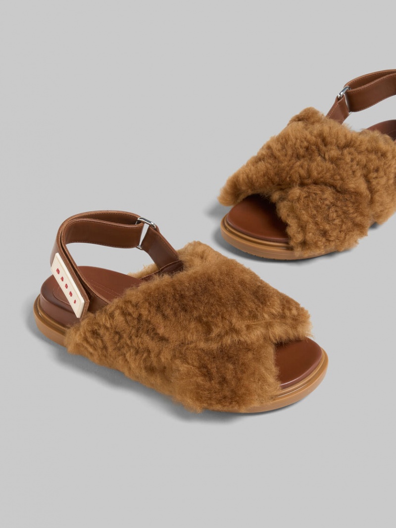 Marni Shearling Fussbett καφε | AGRWC97090