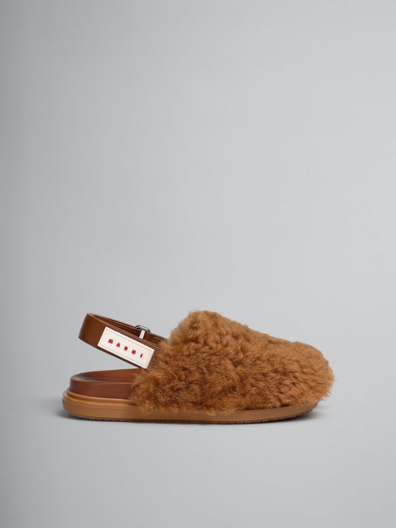 Marni Shearling Sabot καφε | FGRHY97655