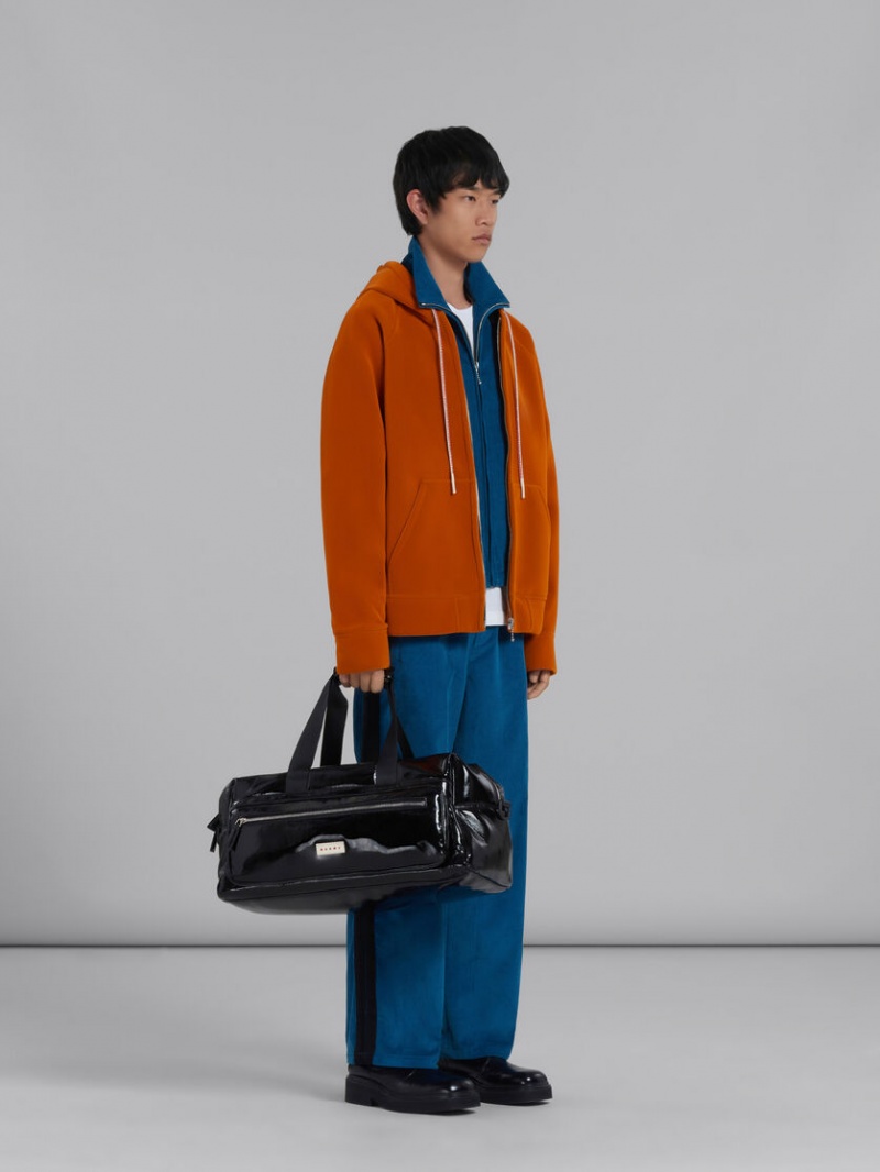 Marni Sponge Jersey Hoodie With Logo Drawstring πορτοκαλι | TGRWZ66725