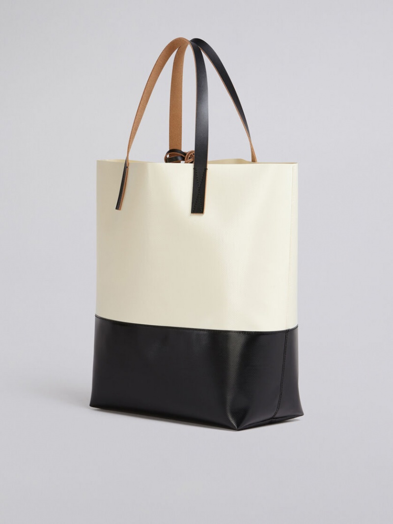 Marni Tribeca Shopping Bag ασπρα μαυρα | GRZDE81137
