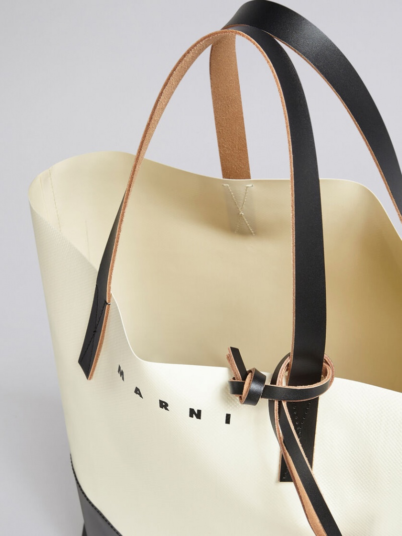 Marni Tribeca Shopping Bag ασπρα μαυρα | GRZDE81137