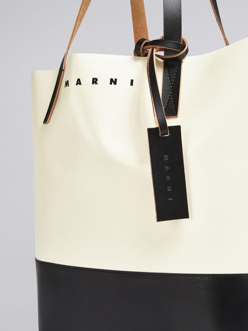 Marni Tribeca Shopping Bag ασπρα μαυρα | GRZDE81137