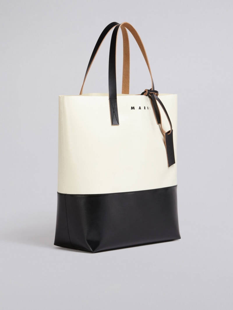 Marni Tribeca Shopping Bag ασπρα μαυρα | GRZDE81137