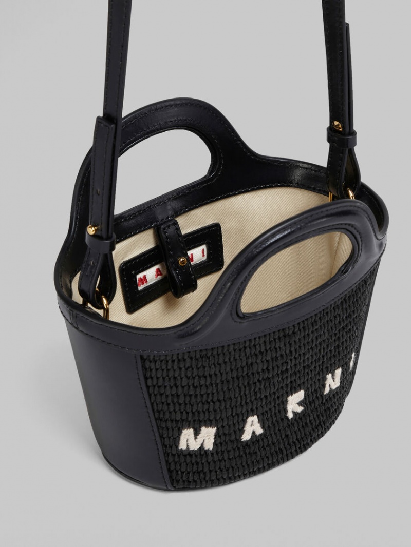 Marni Tropicalia Micro Bag δερματινα And Raffia μαυρα | GRXBR78989