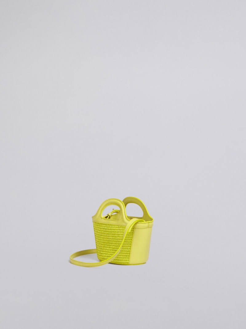 Marni Tropicalia Micro Bag δερματινα And Raffia κίτρινα | SGRNY62612