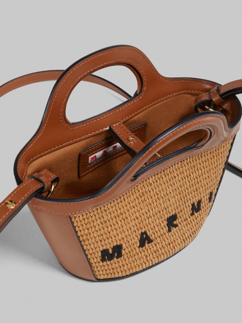 Marni Tropicalia Micro Bag δερματινα And Raffia καφε | GRZPD52221