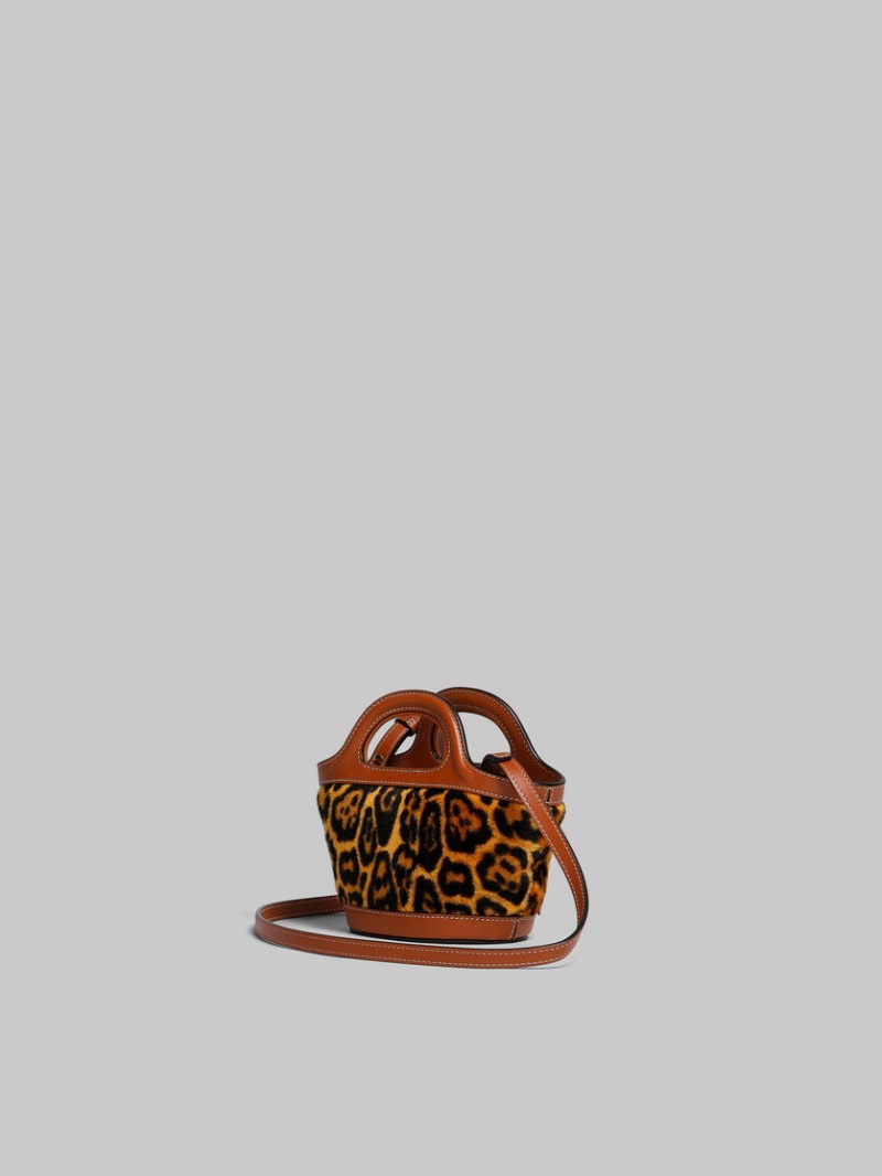 Marni Tropicalia Micro Bag κοντο-hair Shearling λεοπαρ | GGREC12315